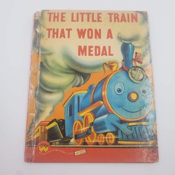 THE LITTLE TRAIN THAT WON A MEDAL Wonder Book #512 1st Edition 1947 Vintage - Picture 1 of 8